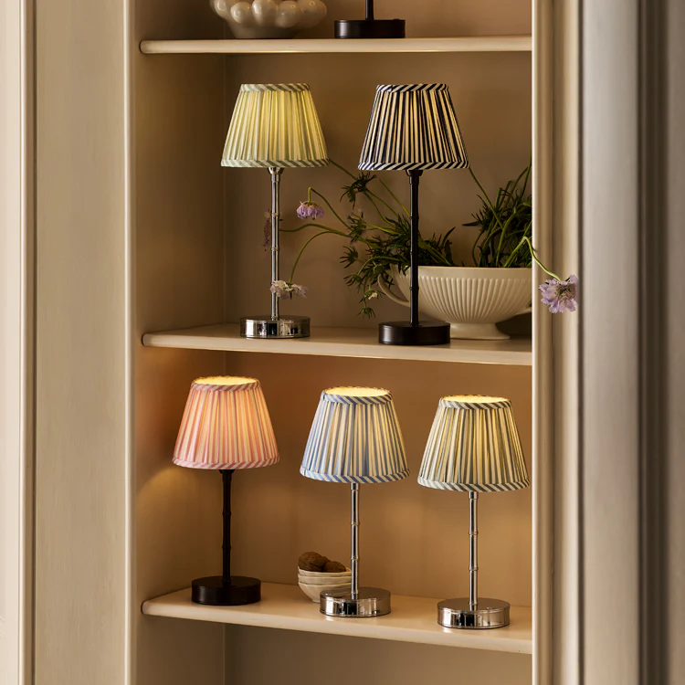 Silver Bamboo Rechargeable Lamp Base - 25cm - Image 4
