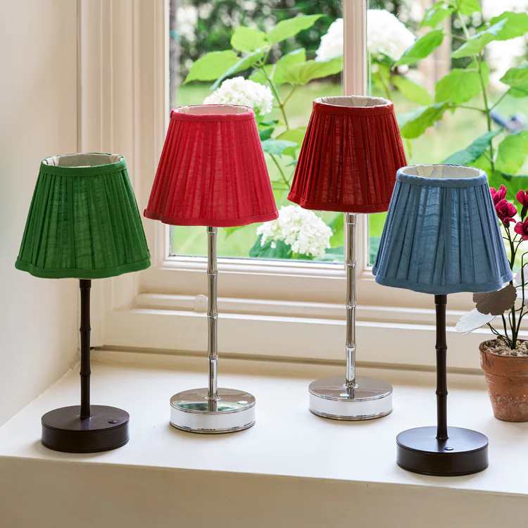 Silver Bamboo Rechargeable Lamp Base - 30cm - Image 4