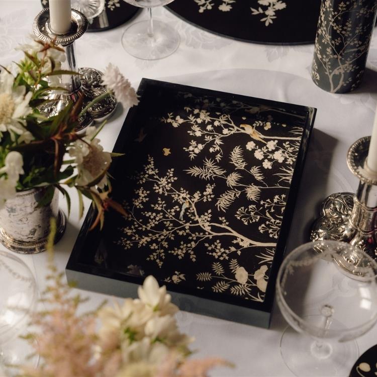 Black Small Chinoiserie Tray - Limited Edition - Image 2