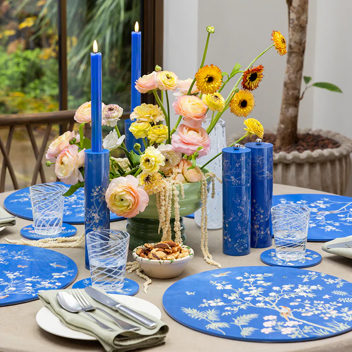 Blue Chinoiserie Candlestick - Image 2