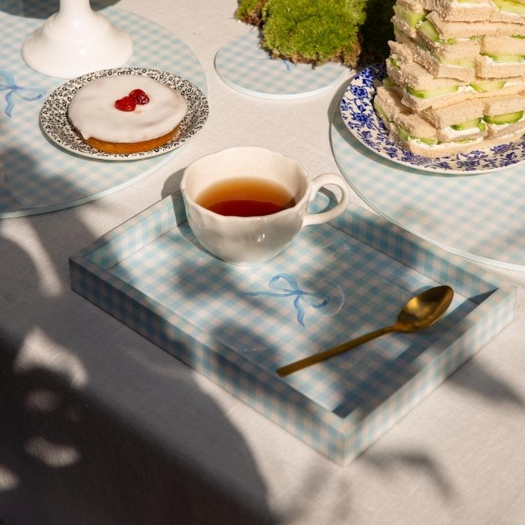 Blue Gingham Coasters- Set of 4 - Image 3