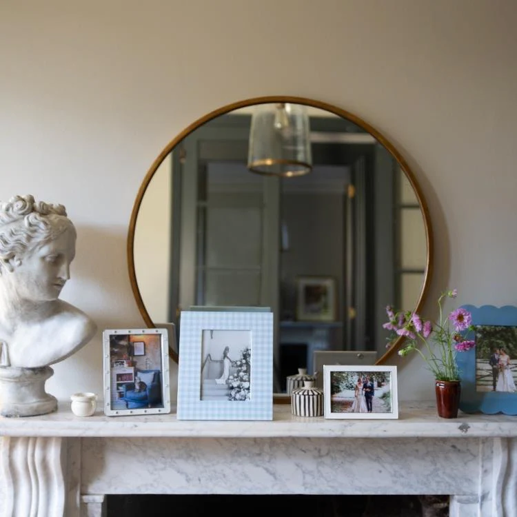Blue Gingham Lacquer Photo Frame - Image 2