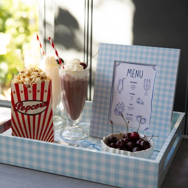Blue Gingham Lacquer Photo Frame - Image 3