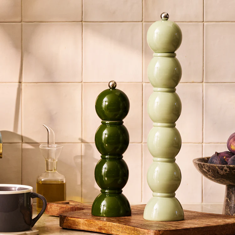 Khaki Bobbin Lacquer Salt or Pepper Mill - Image 5