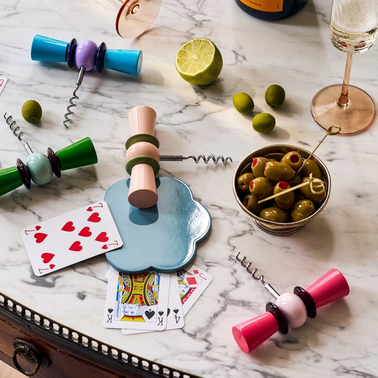 Bow Tie Corkscrew Aqua & Lilac - Image 2