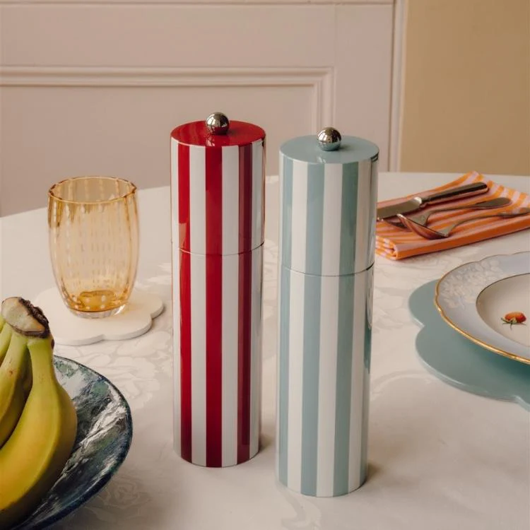 Burgundy Striped Column Salt or Pepper Mill - Image 3