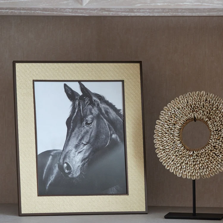 Ecru Faux Shagreen & Bronze Photo Frame - Image 2