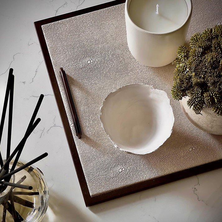 Ecru Faux Shagreen Tray - Image 2