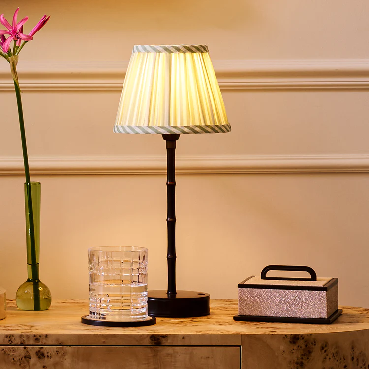 Sage Green Striped Lampshade - 16cm - Image 4