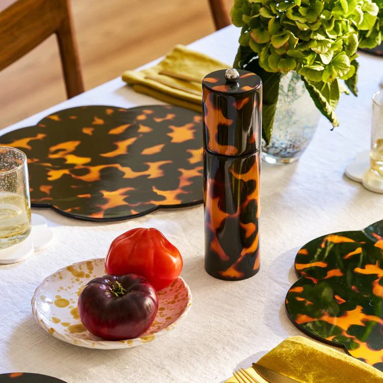 Faux Tortoiseshell Round Column Salt or Pepper Mill - Image 2