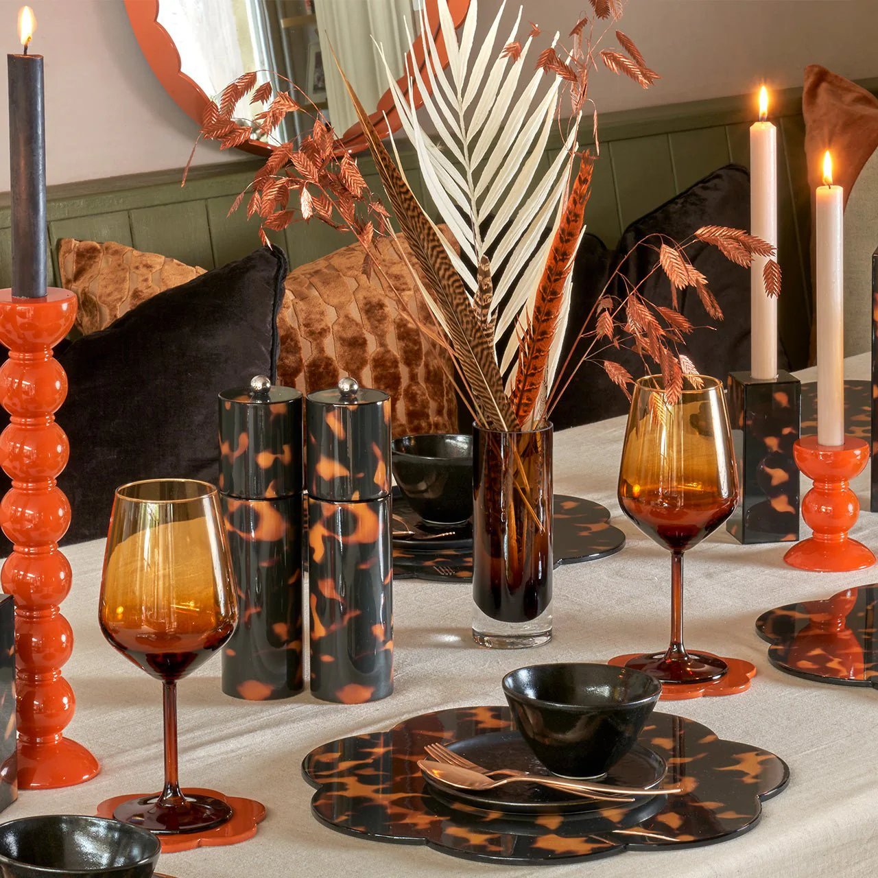 Faux Tortoiseshell Round Column Salt or Pepper Mill - Image 5