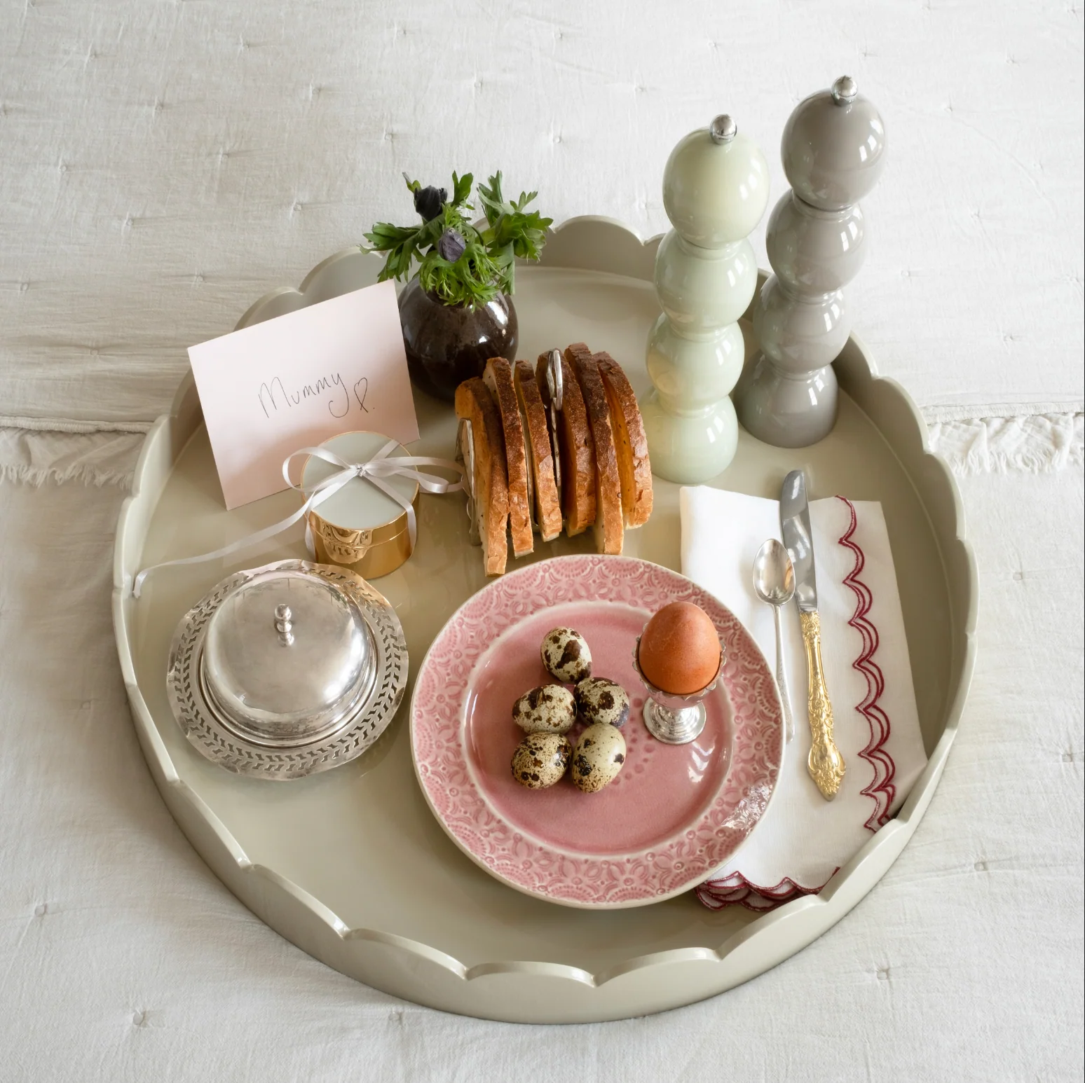 Chiffon Grey Bobbin Salt and Pepper Mill - Image 2