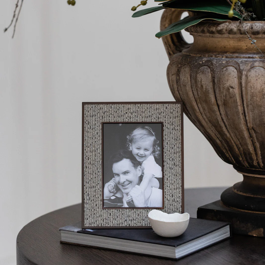 Grey Tweed Rattan Frame - Image 2