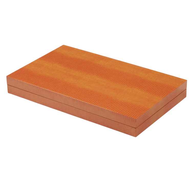 Orange Croc Lacquer Backgammon Set - Image 2
