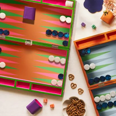 Tortoiseshell Lacquer Backgammon Set - Image 3