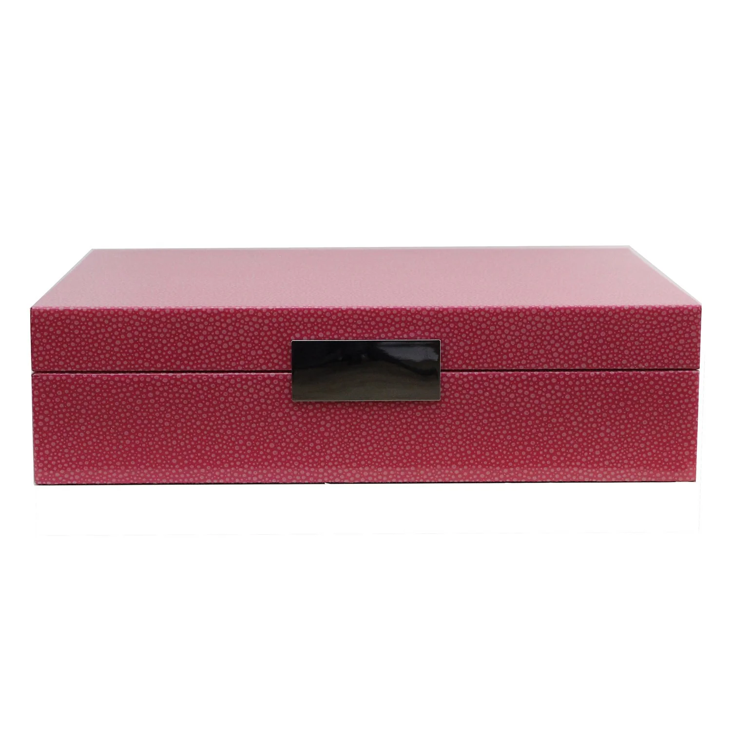 Large Pink Shagreen Watch Box with Silver - Image 2