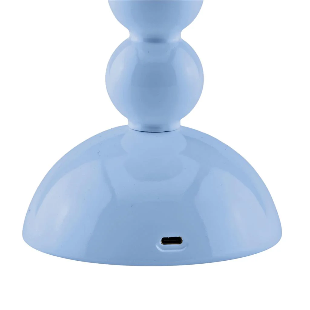 Pale Denim Lacquer Rechargeable Bobbin LED Lamp - Image 3