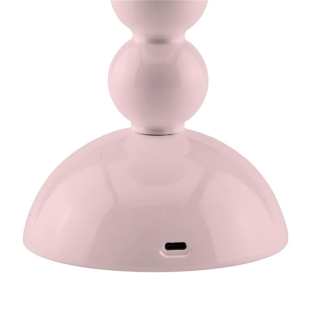 Pale Pink Lacquer Rechargeable Bobbin LED Lamp - Image 3