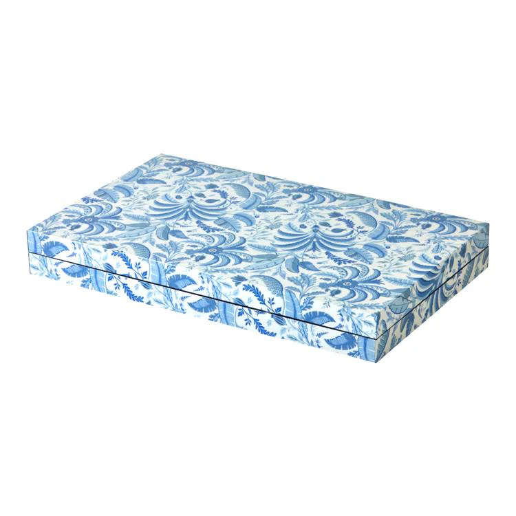 Palm Beach Blue Lacquer Backgammon Set - Image 2
