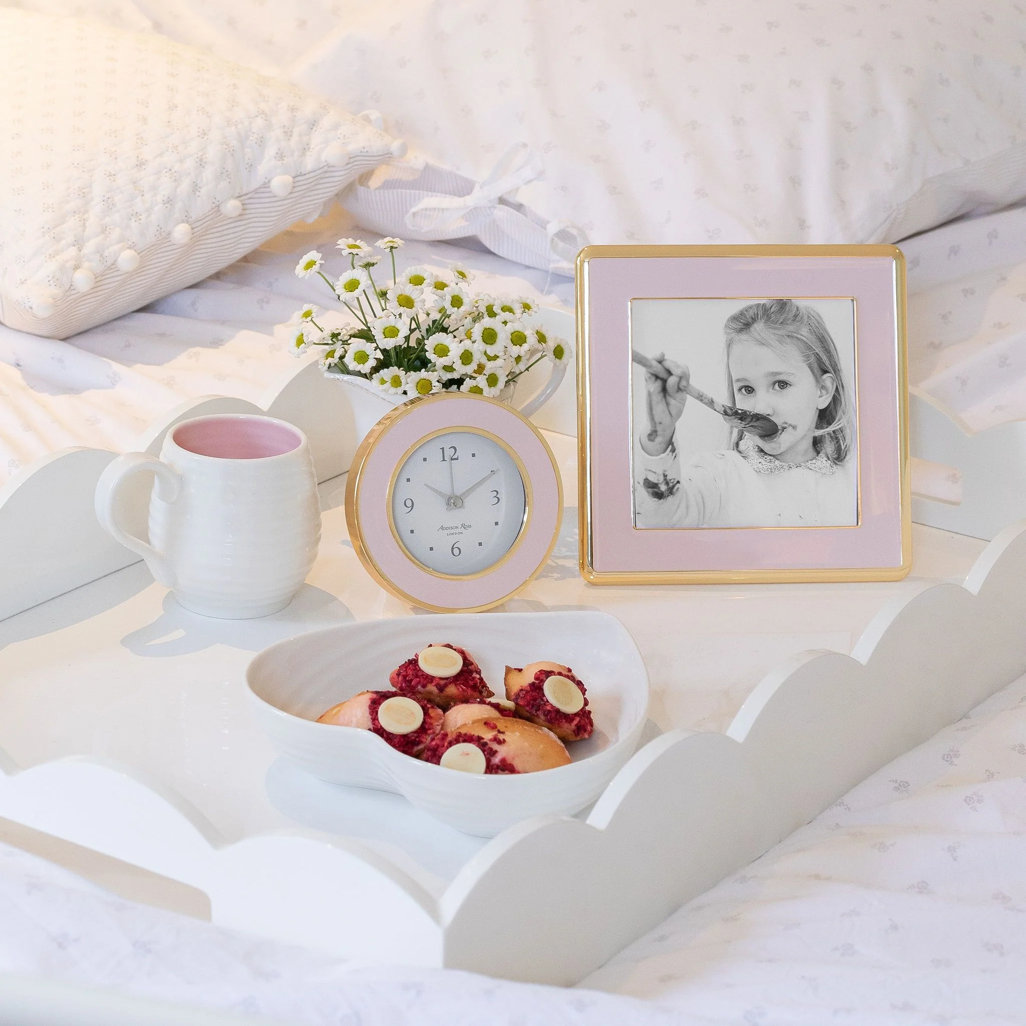 Pastel Pink & Gold Silent Alarm Clock - Image 3