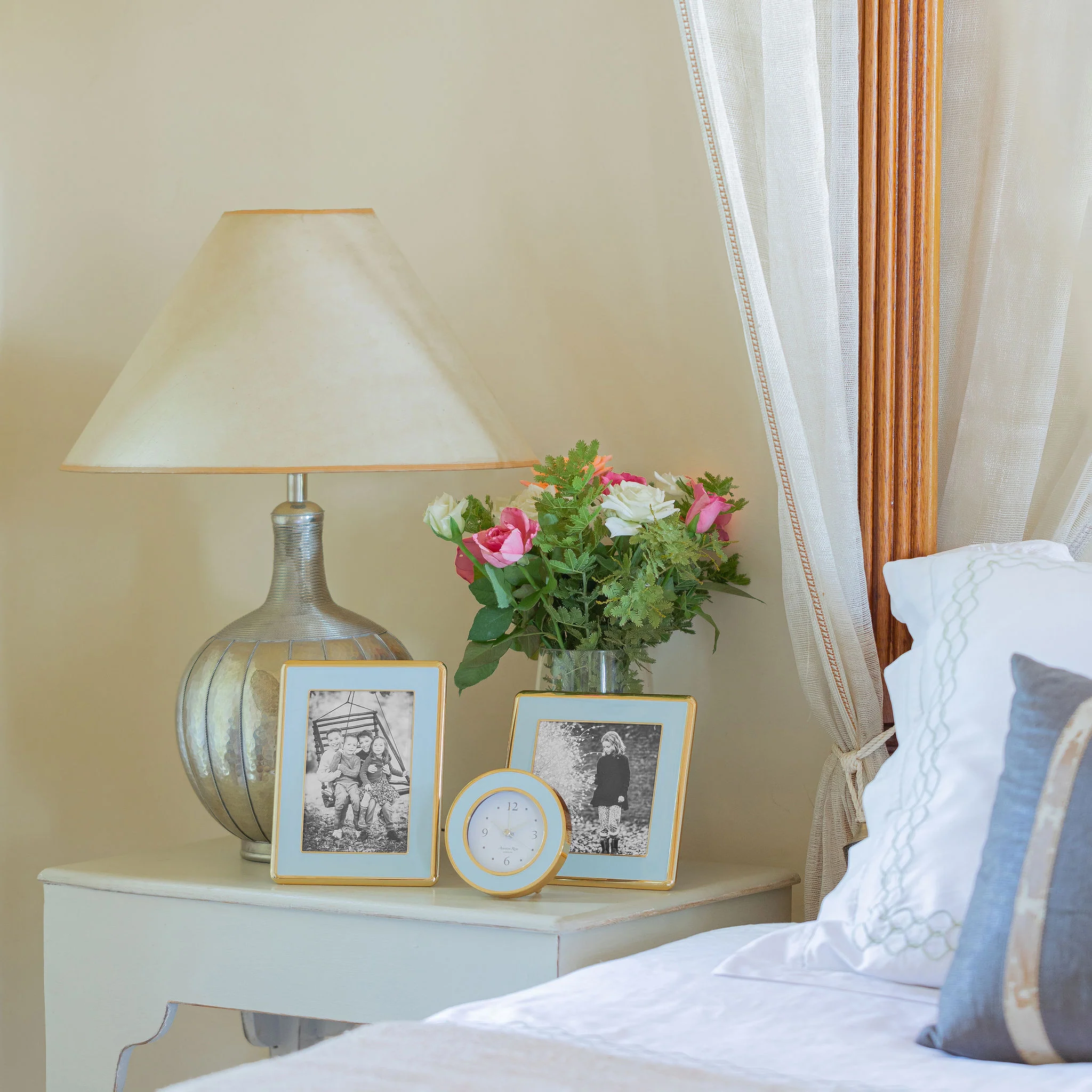 Powder Blue Enamel & Gold Curve Frame - Image 2