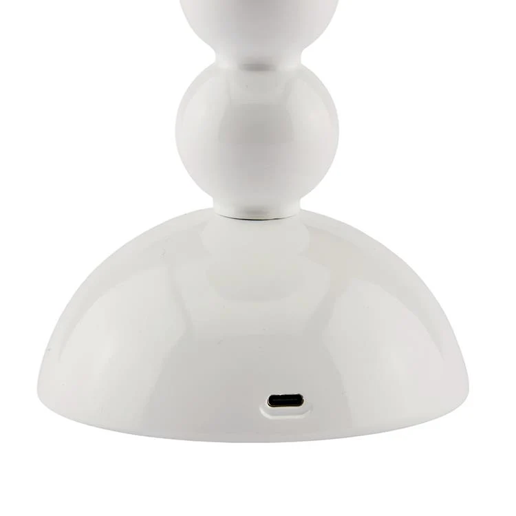 White Lacquer Rechargeable Bobbin LED Lamp - Image 3