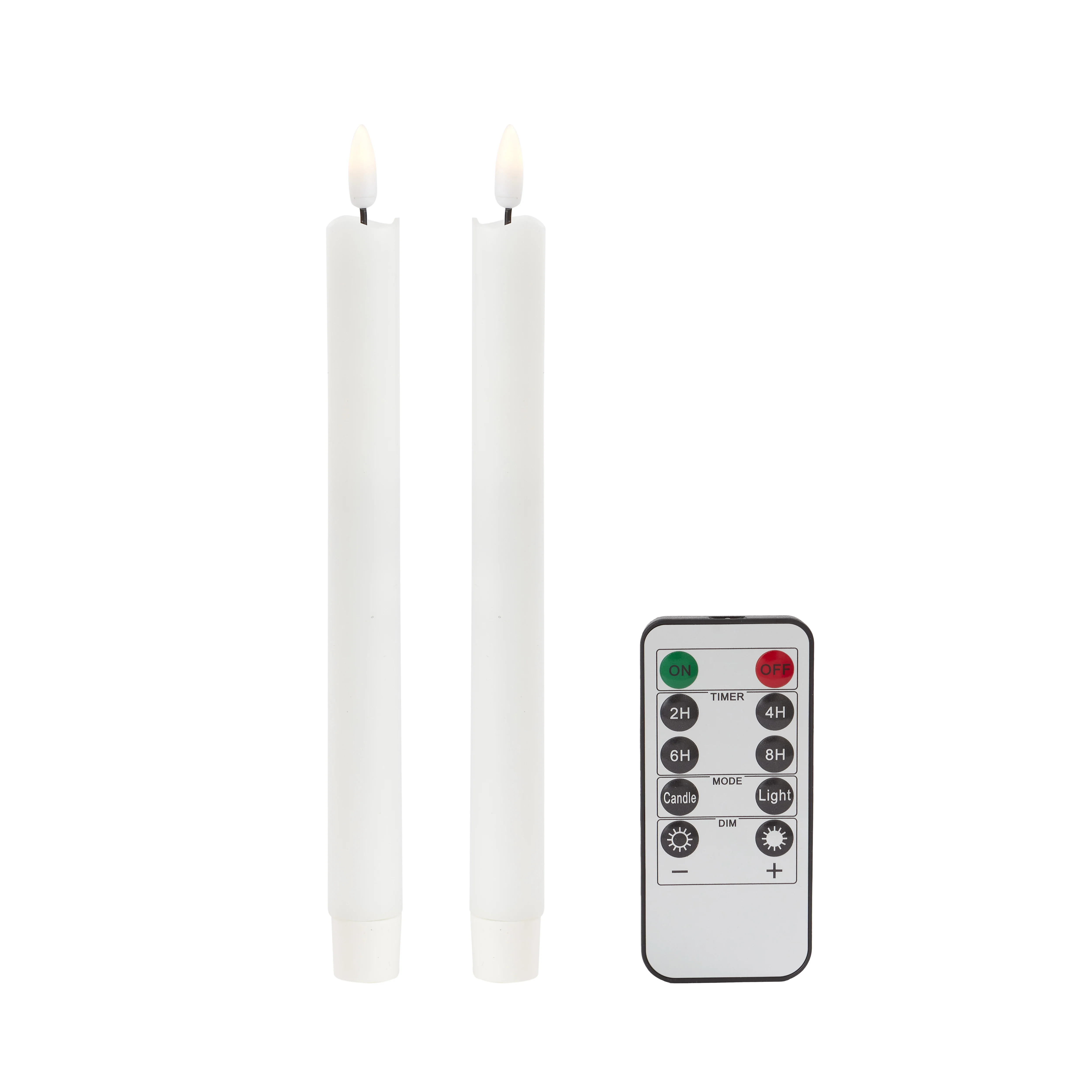 White Wax LED Candles - Set of 2