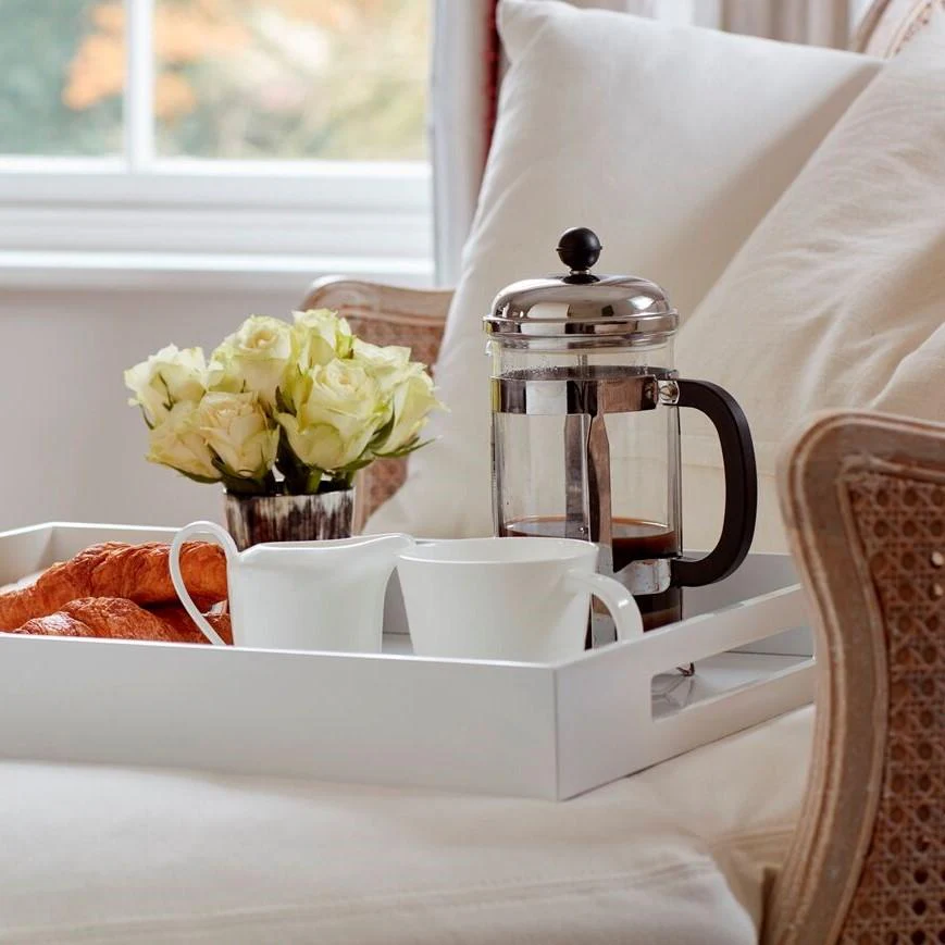 White Large Lacquered Ottoman Tray - Image 3