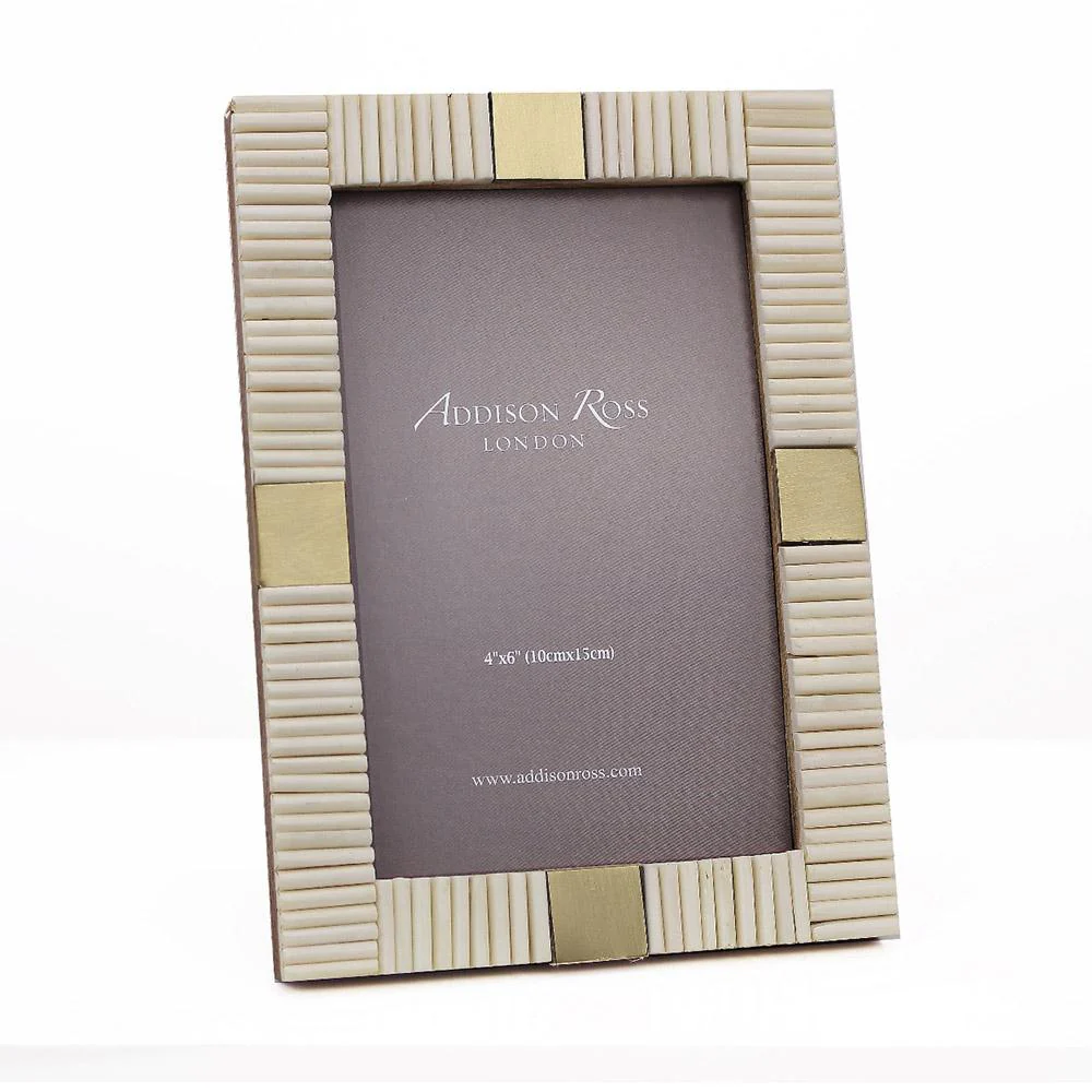 White Striped Bone 4 x 6 Photo Frame